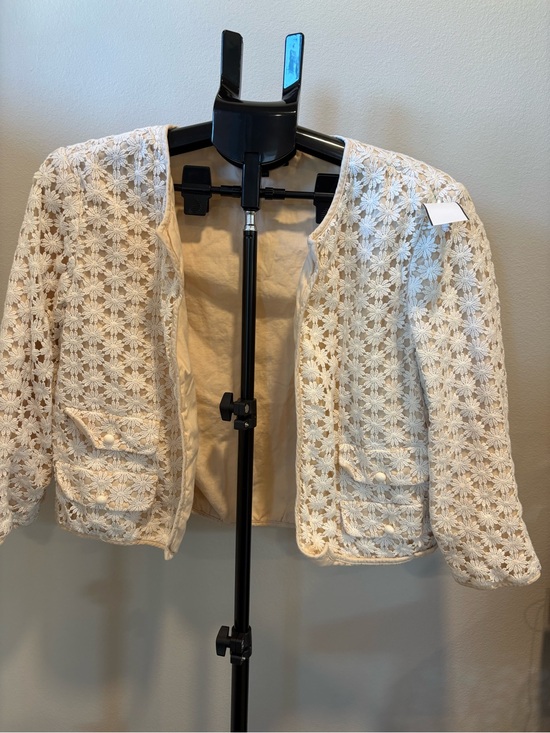 Talbots Jackets & Blazers - Talbots Cream Floral Lace Crochet Blazer